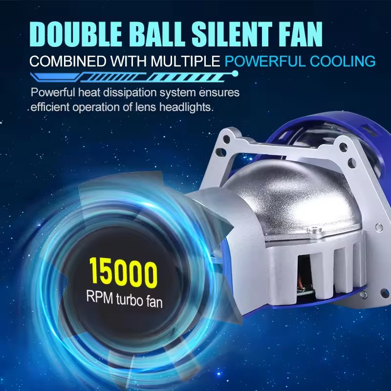 Upgraded 68W High Power 3Inch Bi-LED Projector Len Car Lighting System Projector Universal Car Led Kit