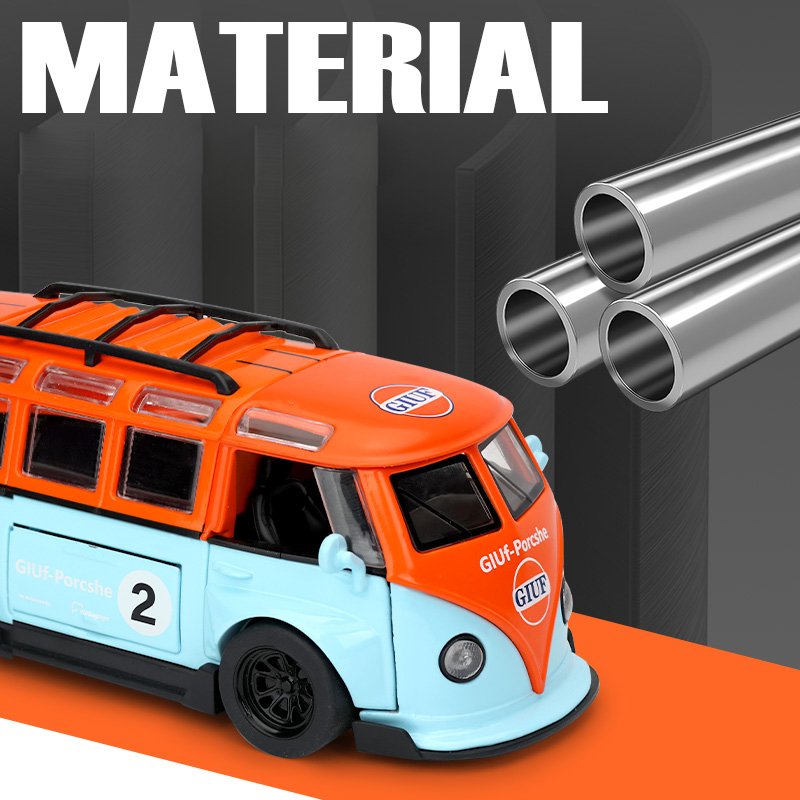 New Style 1:32 V0lkswagen T1 Bus High Precision Alloy Simulation Model Cute Vehicle Metal Sound Light Kid Toy Christmas Presents