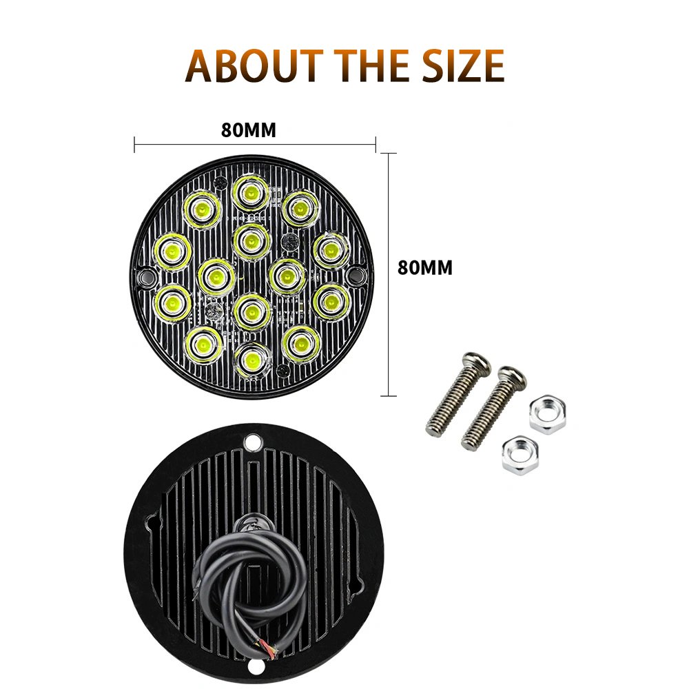 14 Led Round Truck Side Light Car Strobe Light 12V 24V Trailer RV Boat Bus Lorry Marker Warning Light