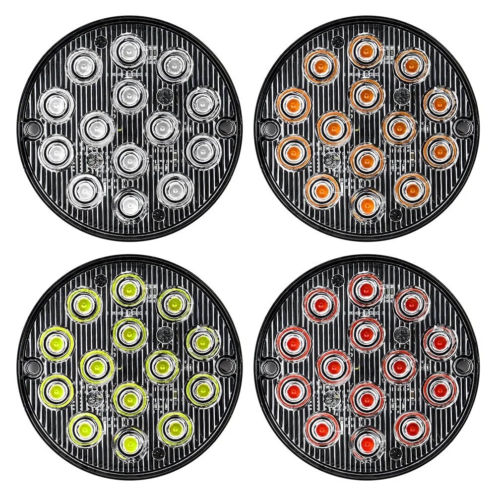 14 Led Round Truck Side Light Car Strobe Light 12V 24V Trailer RV Boat Bus Lorry Marker Warning Light
