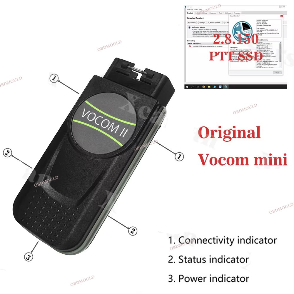 VOCOM II Truck Excavator Diagnostic Tool VOCOM 2 Mini 88894200 Supports EUR6 FH/FM4 Premium Tech Tool