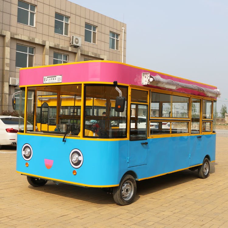 OEM Electric Gourmet Mobile Dining Bus Food Truck Fast Food Cart for Sale