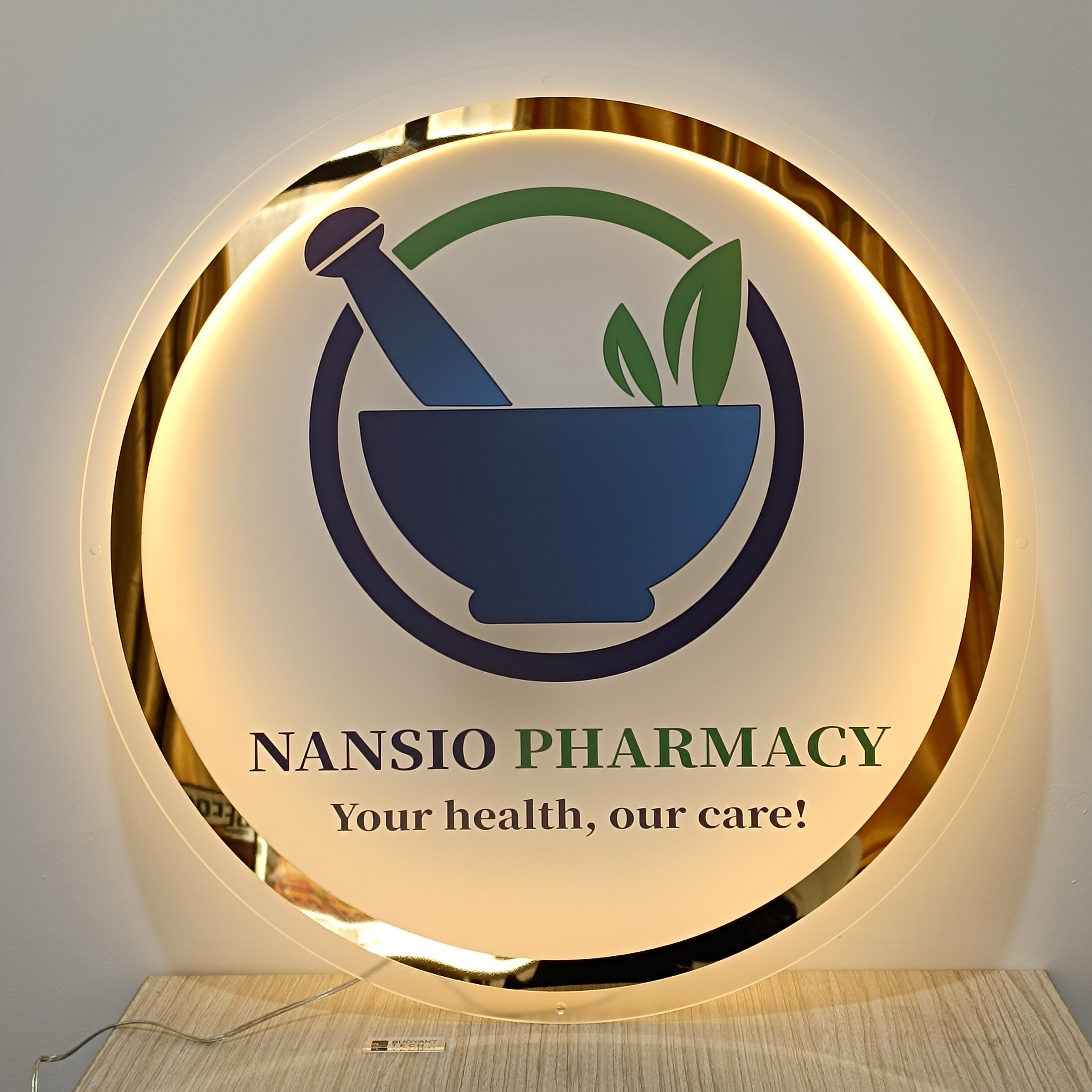 Custom Backlit Acrylic Signage Salon Hair Studio Sign Office Wall Business Name Mirror Logo Sign