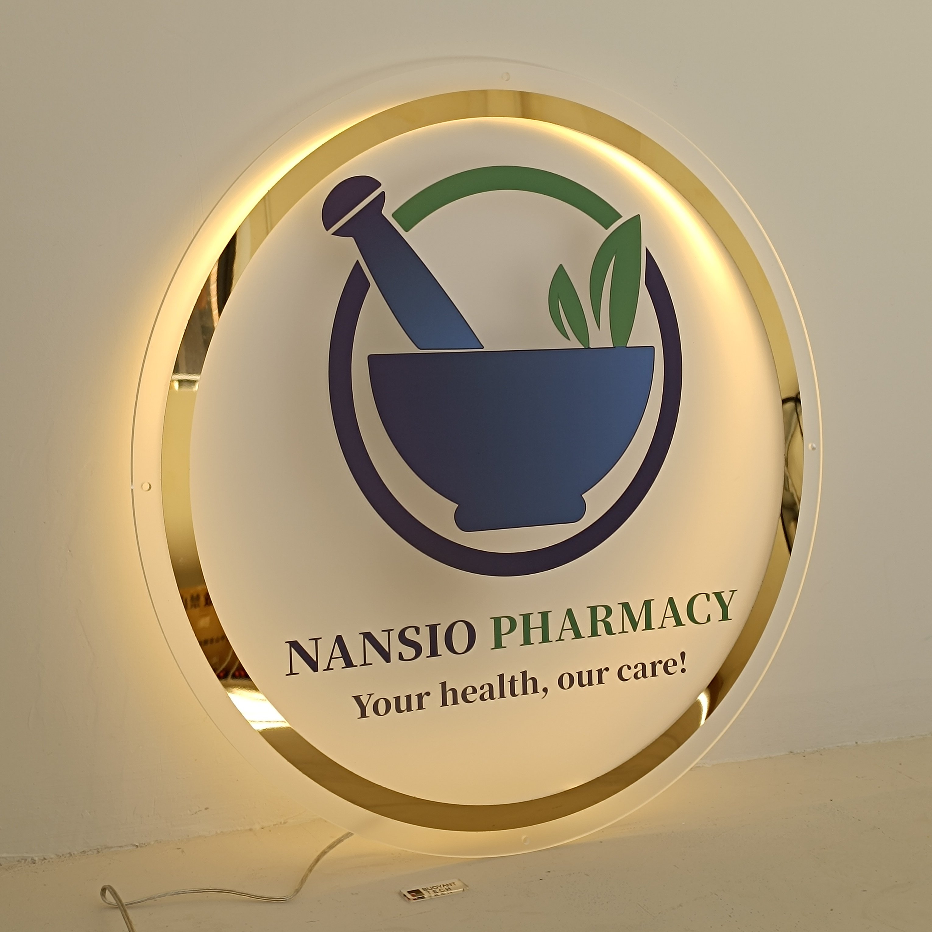 Custom Backlit Acrylic Signage Salon Hair Studio Sign Office Wall Business Name Mirror Logo Sign