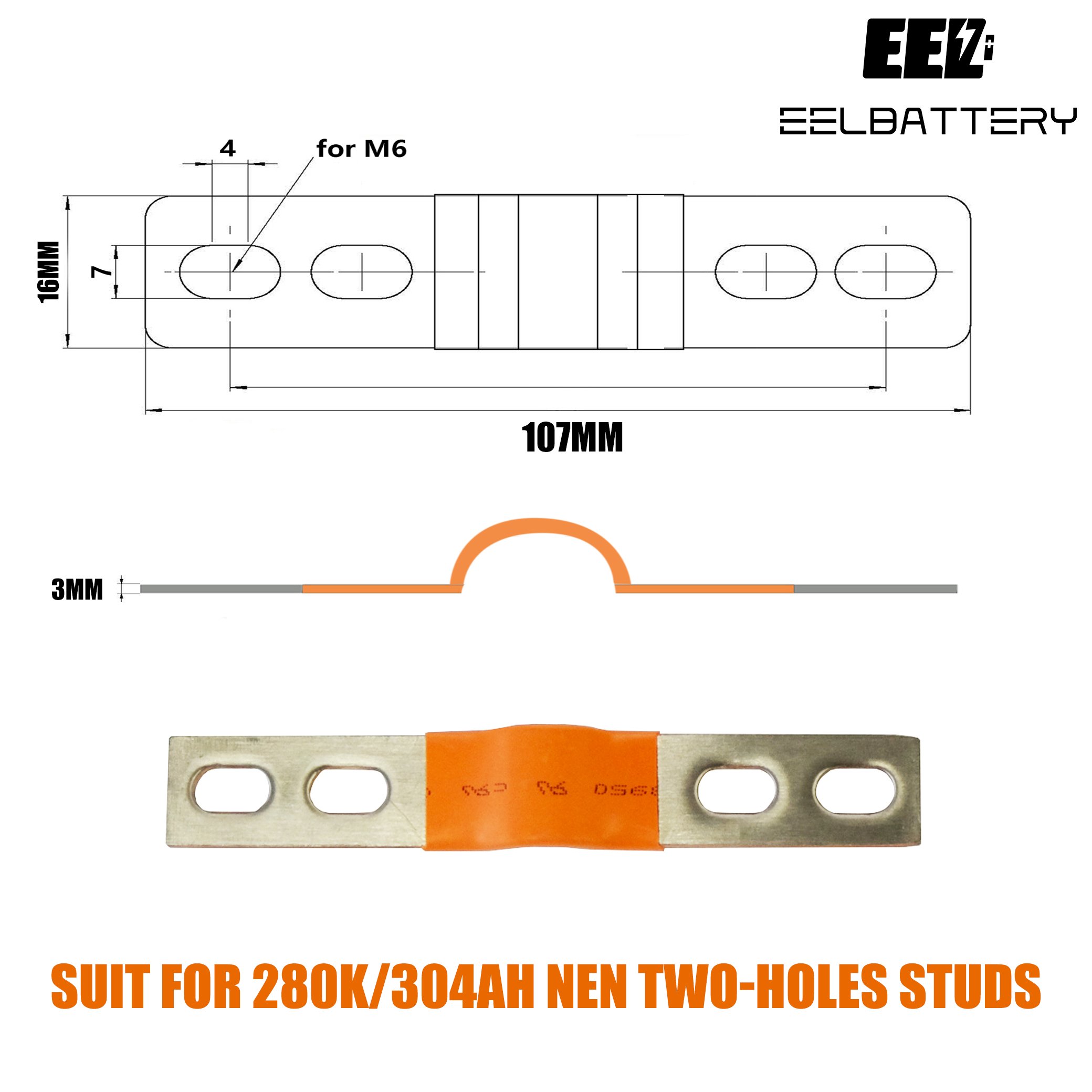 EEL Wholesale Bus Bars Flexible and 4 Holes for EVE 280k 280Ah Lifepo4 Battery Zelle Paneles Solares