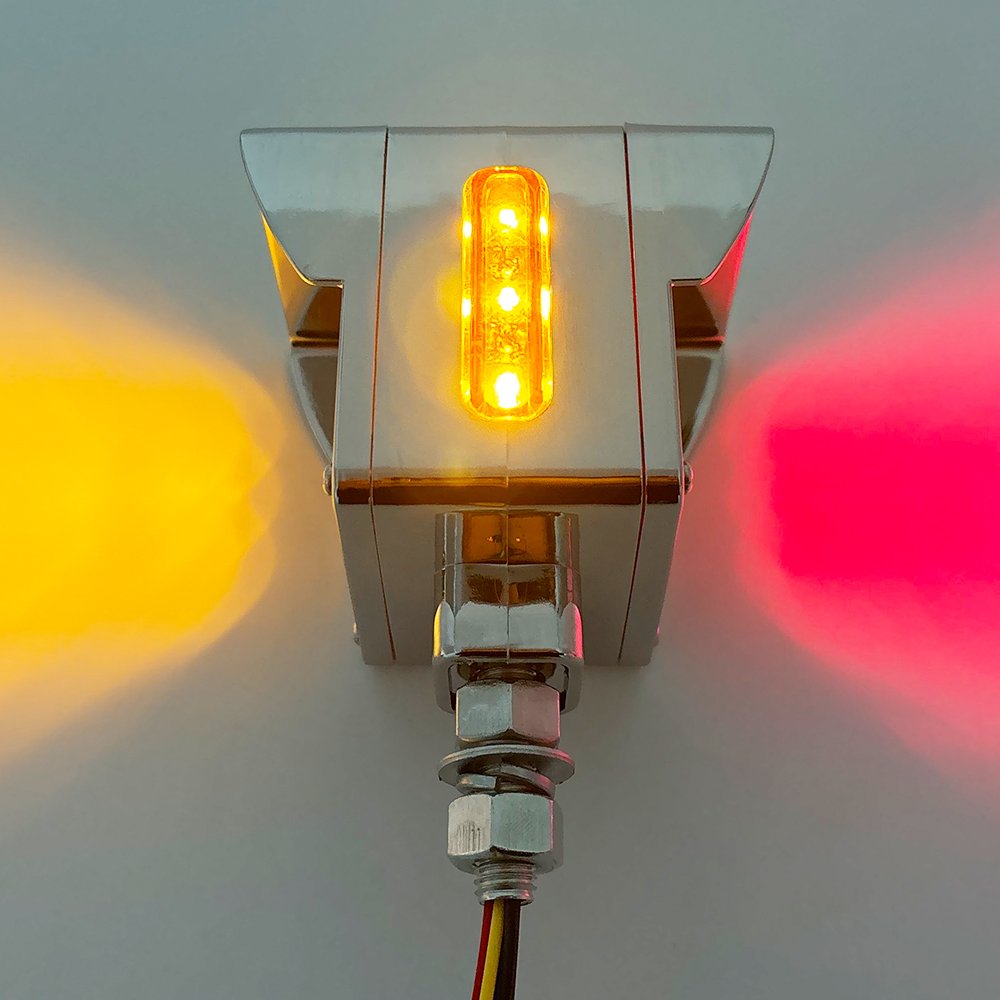 High Quality 10-30 V Mini Square Double Sided LED Truck Side Marker Lights Flashing Amber Red Bus Signal Lights
