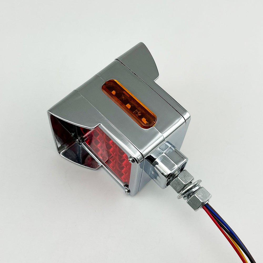 High Quality 10-30 V Mini Square Double Sided LED Truck Side Marker Lights Flashing Amber Red Bus Signal Lights