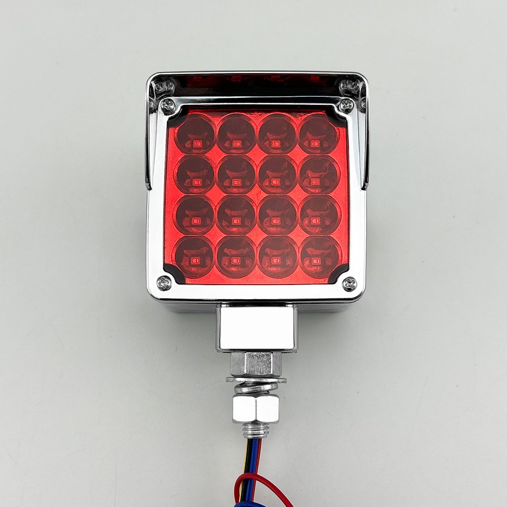 High Quality 10-30 V Mini Square Double Sided LED Truck Side Marker Lights Flashing Amber Red Bus Signal Lights