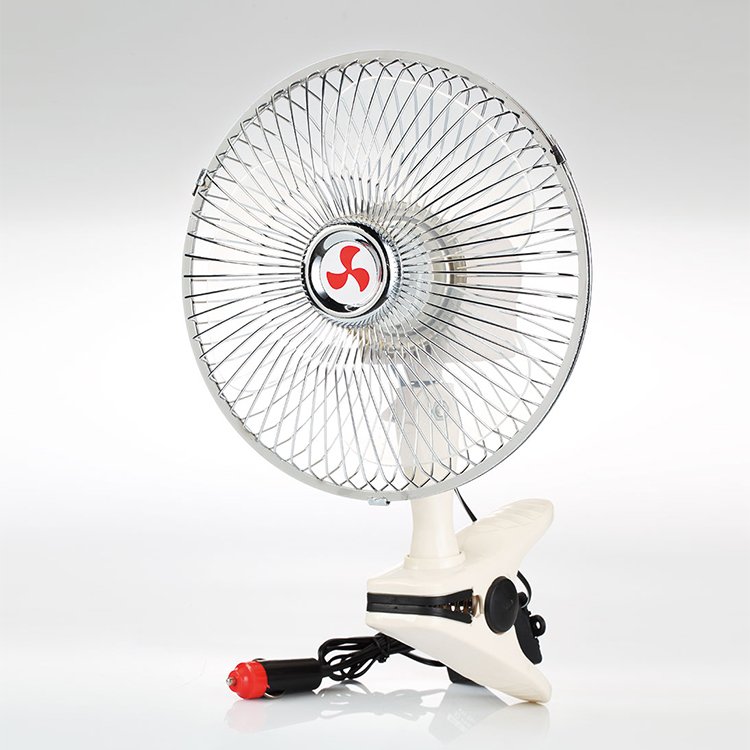 Factory Hot Selling 24V Dc Auto Car Clip Fan Oscillating Portable Mini Car Electric Fan Cooling 12V for Truck Boat Bus