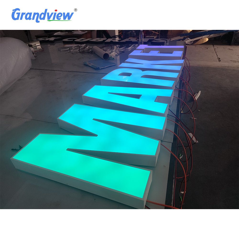 Remote Control Custom Stainless Steel Led Sign Store Sign Outdoor RGB Full Color Led Illuminated Letter