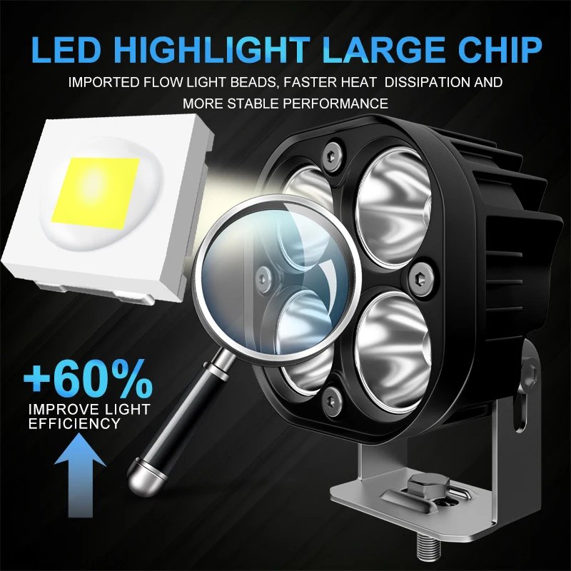 3 Inch 40W Led Lights for Off-road 4wd 4x4 Utv Sand Rail Atv Suv Motorbike Motorcycle Bike Fog Lamp Led Work Light