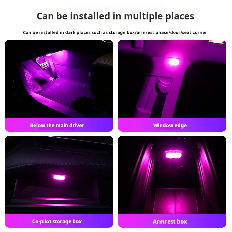 Yosovlamp Car Decoration Touch Atmosphere Light No Wiring Modification Color USB Mini LED Lighting