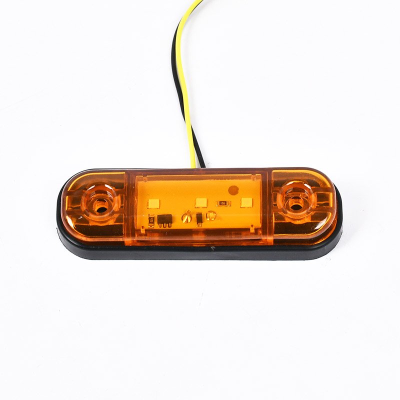 4.3" Inch 12V 24V 3 LED Amber Red Side Marker Lights Sealed Clearance Lights for Truck Trailer Lorry Bus Boat