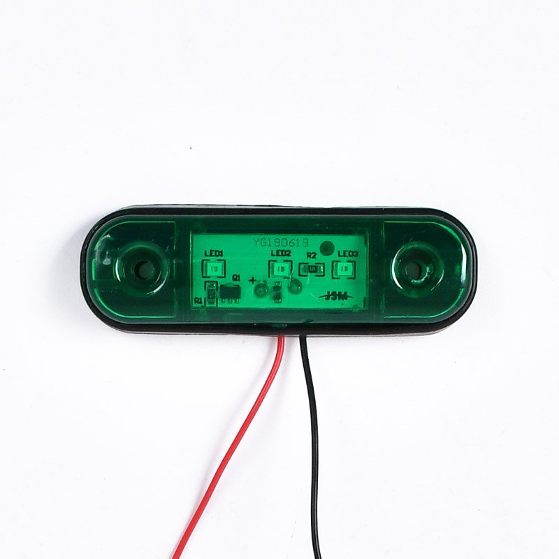4.3" Inch 12V 24V 3 LED Amber Red Side Marker Lights Sealed Clearance Lights for Truck Trailer Lorry Bus Boat