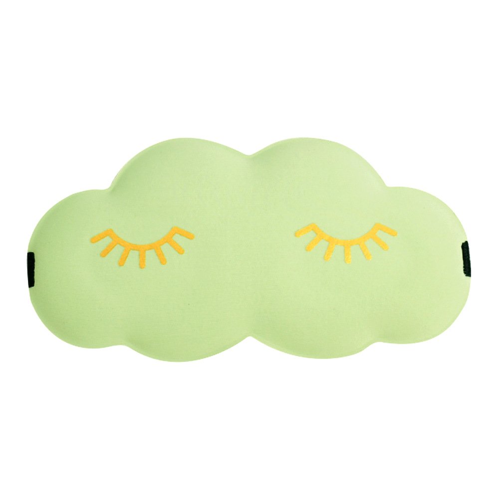 New Fashion Cute 3D Cloud Ice Silk Eye Mask Breathable and Light Shielding Gold Stamping Eyelash Eye Mask for Sleep