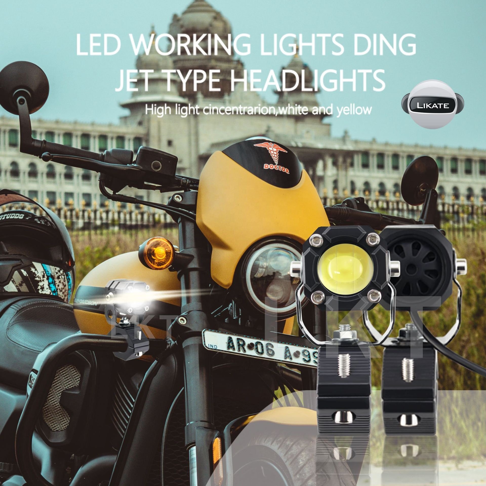 LKT Novsight White Yellow LED Work Driving Head Fog Light for Car SUV Offroad Motorcycle ATV UTV BUS Truck