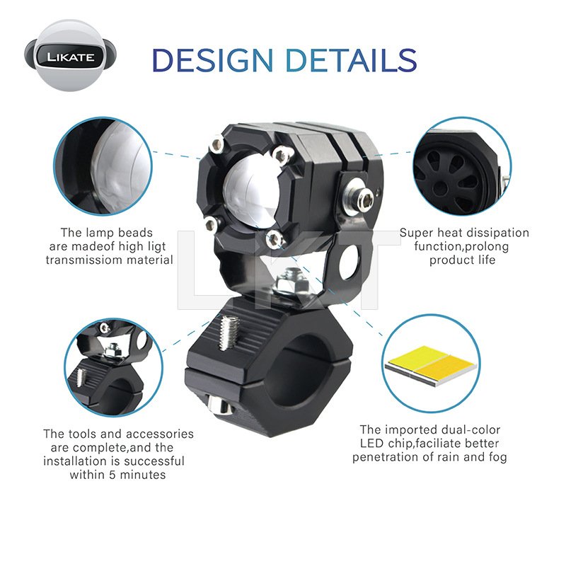 LKT Novsight White Yellow LED Work Driving Head Fog Light for Car SUV Offroad Motorcycle ATV UTV BUS Truck