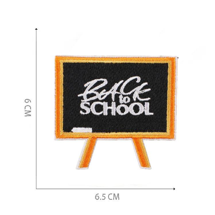 Hot Sale Children Kids School Season Stationery Iron on Embroidery Patches for Clothes Bag