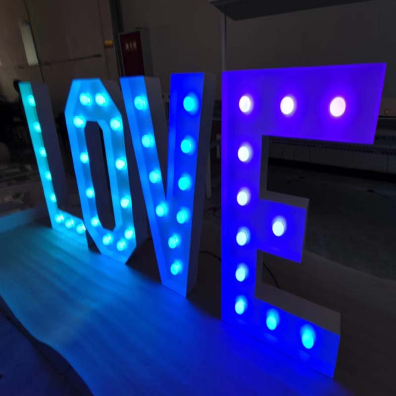 HONGSEN Wholesale Wedding Standing Lights Giant 2 ft 3 ft 4 ft RGB Light up Letters Sign love Marquee Letters