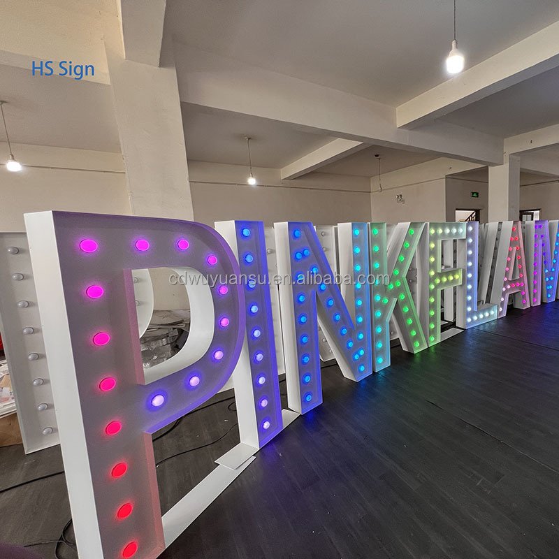 HONGSEN Wholesale Wedding Standing Lights Giant 2 ft 3 ft 4 ft RGB Light up Letters Sign love Marquee Letters
