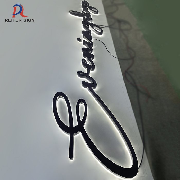 Outdoor Cnc LED Backlit Acrylic 3D Letter Engraved Stainless Steel Metal Advertising Boards Light Box Backlight Sign for Shop