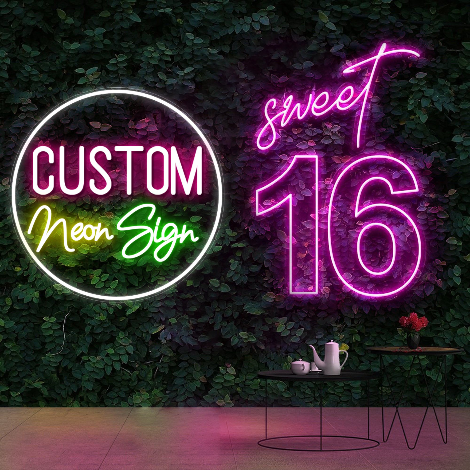 Rebow High Quality Color Change Landscape Lamps Decor Neon Lights Happy Birthday Neon Sign for Home Wedding