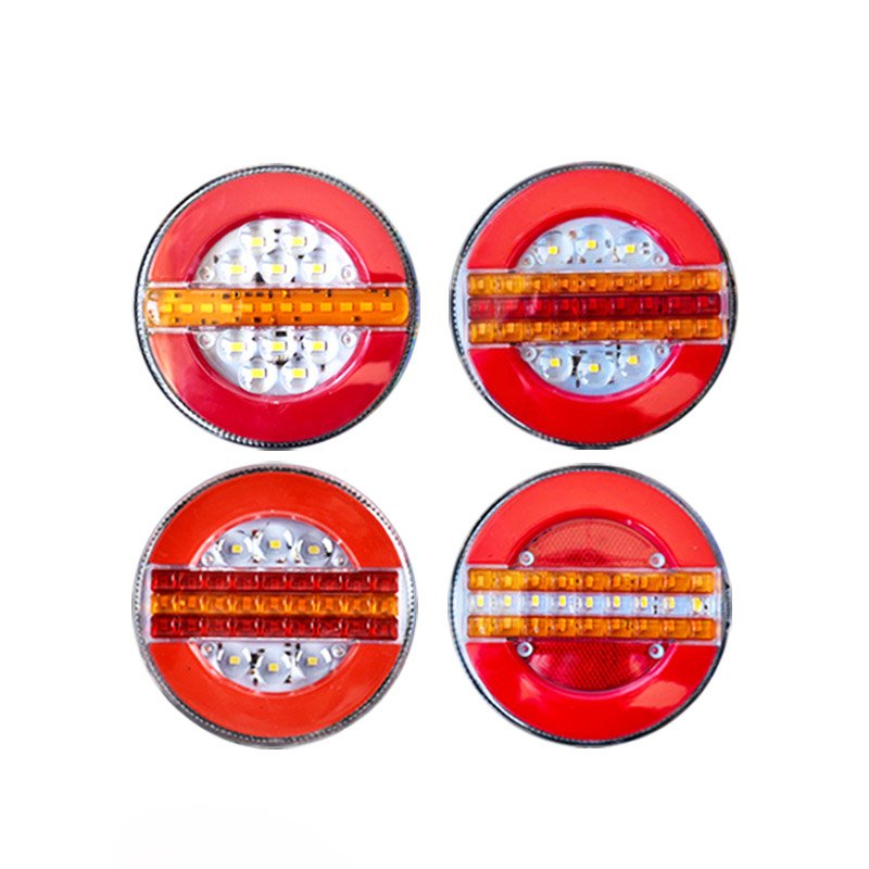 Superbleds 12V Round LED Truck Rear Tail Light Taillight Sequential Dynamic Running Turn Signal Reverse Brake Stop Lamp Tractor