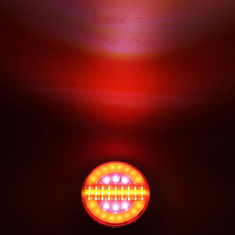 Superbleds 12V Round LED Truck Rear Tail Light Taillight Sequential Dynamic Running Turn Signal Reverse Brake Stop Lamp Tractor