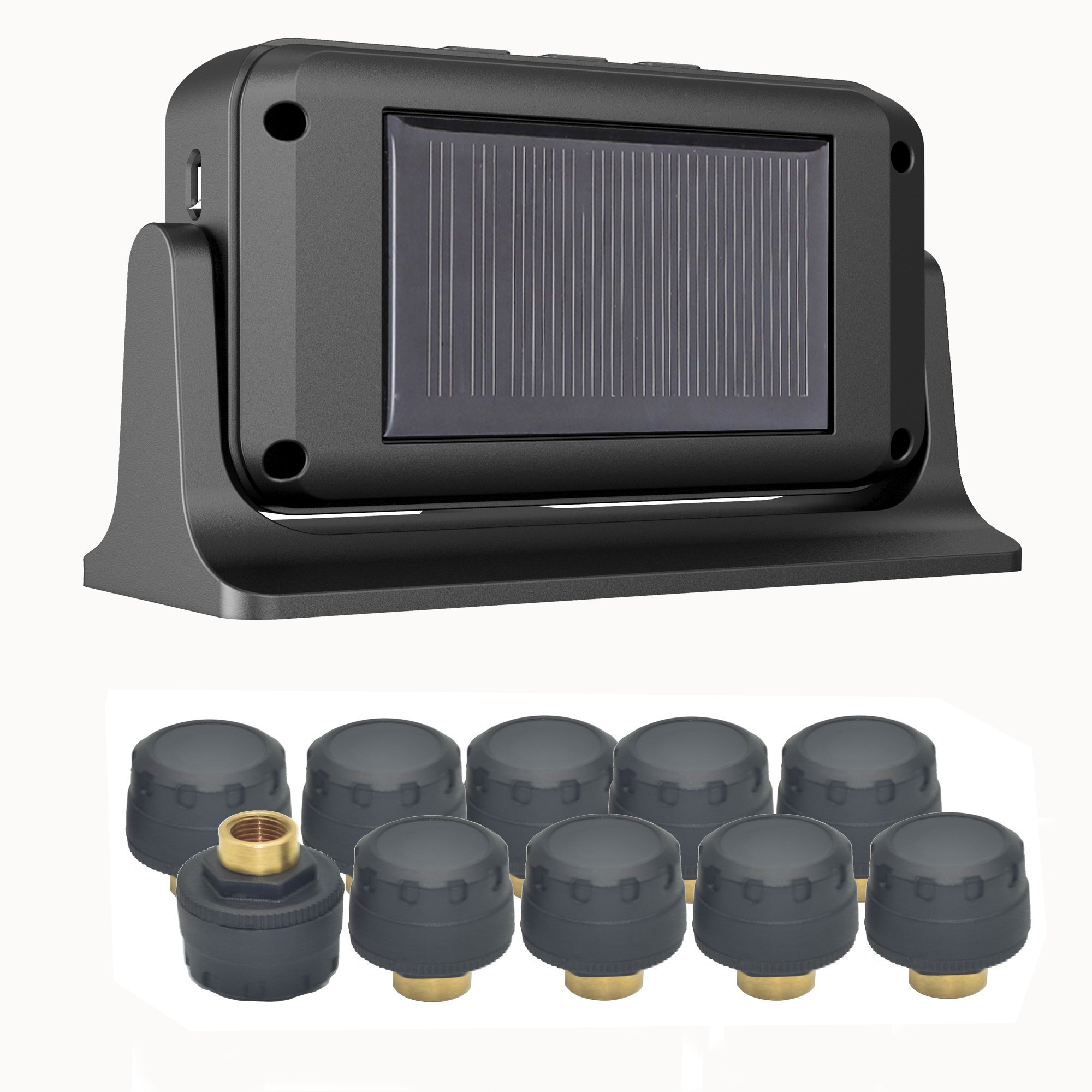 Factory High Quality Outlet 10 Wheels Truck Trailer Bus Solar Wireless Digital Tire Pressure Sensor System Gauge Monitor Tpms