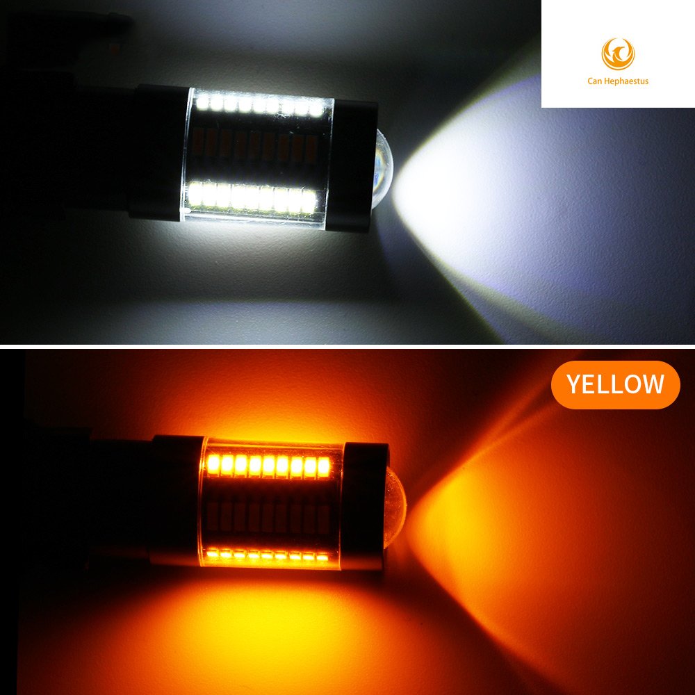 Error Free Canbus Dual Colors Bulb Car DRL Led Light 2835 66smd 7440 Led BA15S BAU15S Led 1156 Drl Turn Signal Light