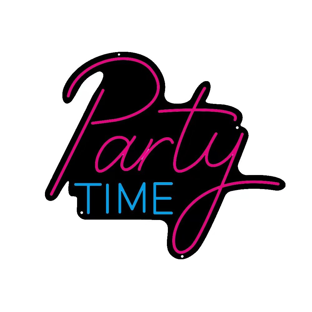 Party Time Neon Sign LED for Birthdays Weddings Parties Club of Various Festivals Indoor and Outdoor Wall Decoration