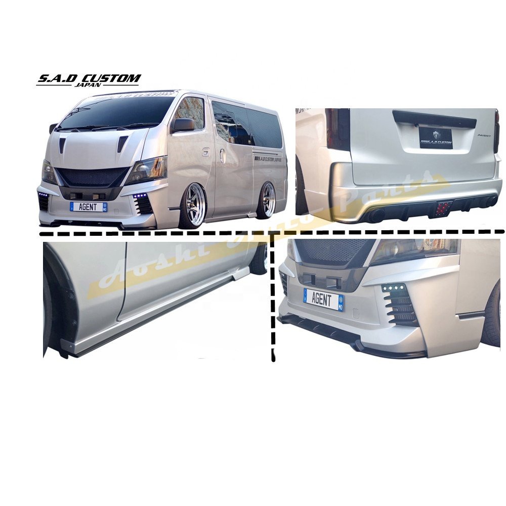 Use for Urvan NV350 E26 2012-2021 Japan SAD Style Bodykit Narrow Body Car Front Hood Bonnet Front and Rear Bumper Side Skirt