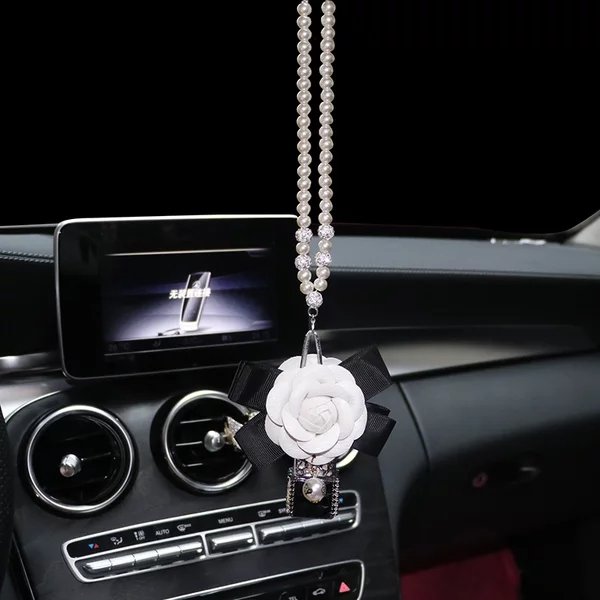 Car Perfume Bottle Pendant Empty for Essential Oils Auto Ornament with Flower Freshener Car Style Fragrance