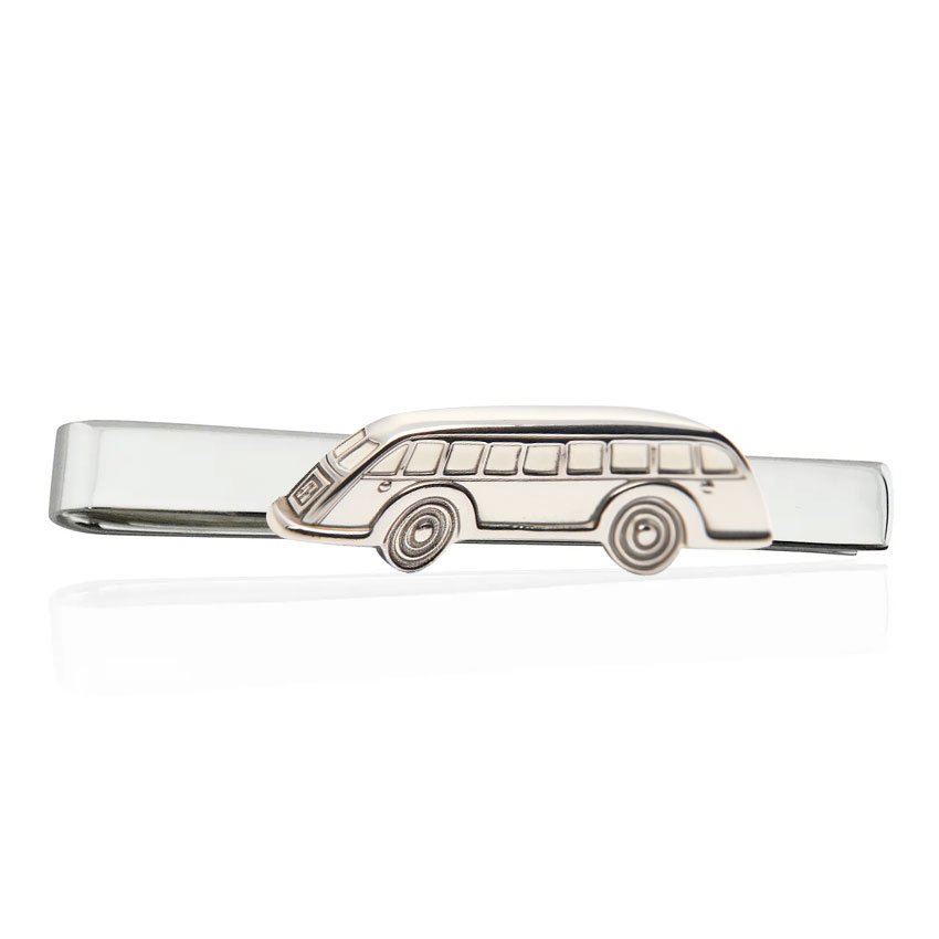 Custom Soft Enamel logo Emblem Metal Silver Plated Tie bar Bus Tie Clip