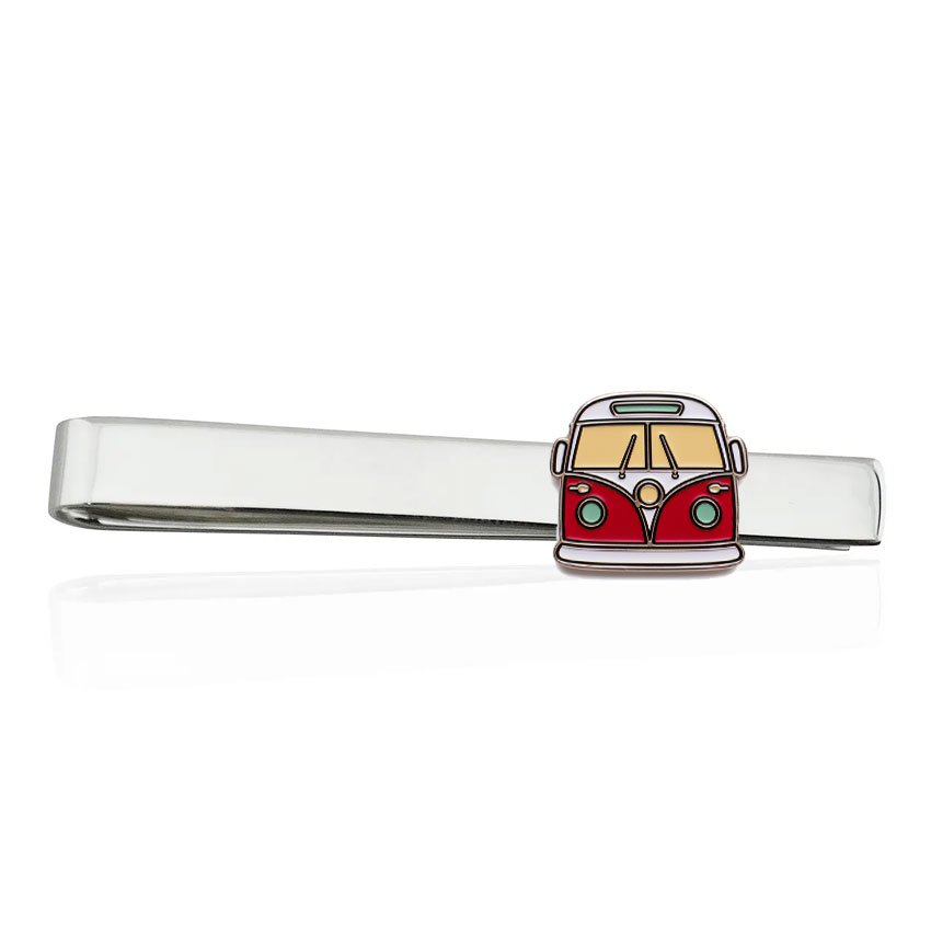 Custom Soft Enamel logo Emblem Metal Silver Plated Tie bar Bus Tie Clip