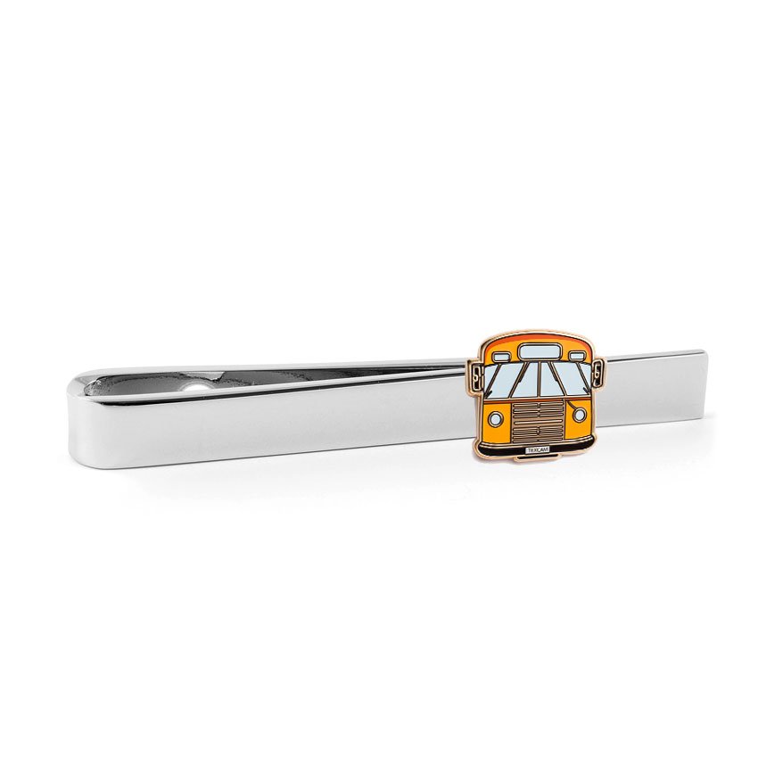 Custom Soft Enamel logo Emblem Metal Silver Plated Tie bar Bus Tie Clip