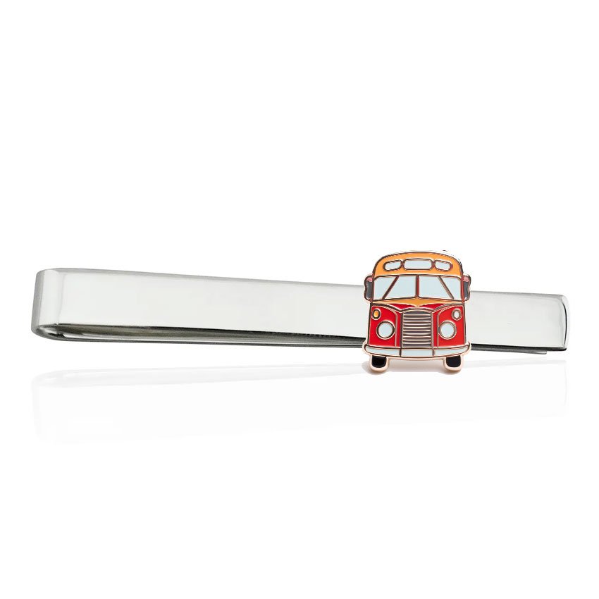 Custom Soft Enamel logo Emblem Metal Silver Plated Tie bar Bus Tie Clip