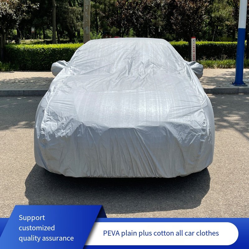 Car Clothing Cover Plus Velvet Full Coverage PEVA Plain Grain Plus Cotton Dust Proof Rain Sunscreen Full Car Clothing Full Car