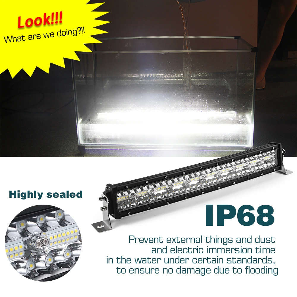 Curved 22'' 32"42"52" LED Light Bar Flood Spot Combo Roof Driving Truck Light Bar