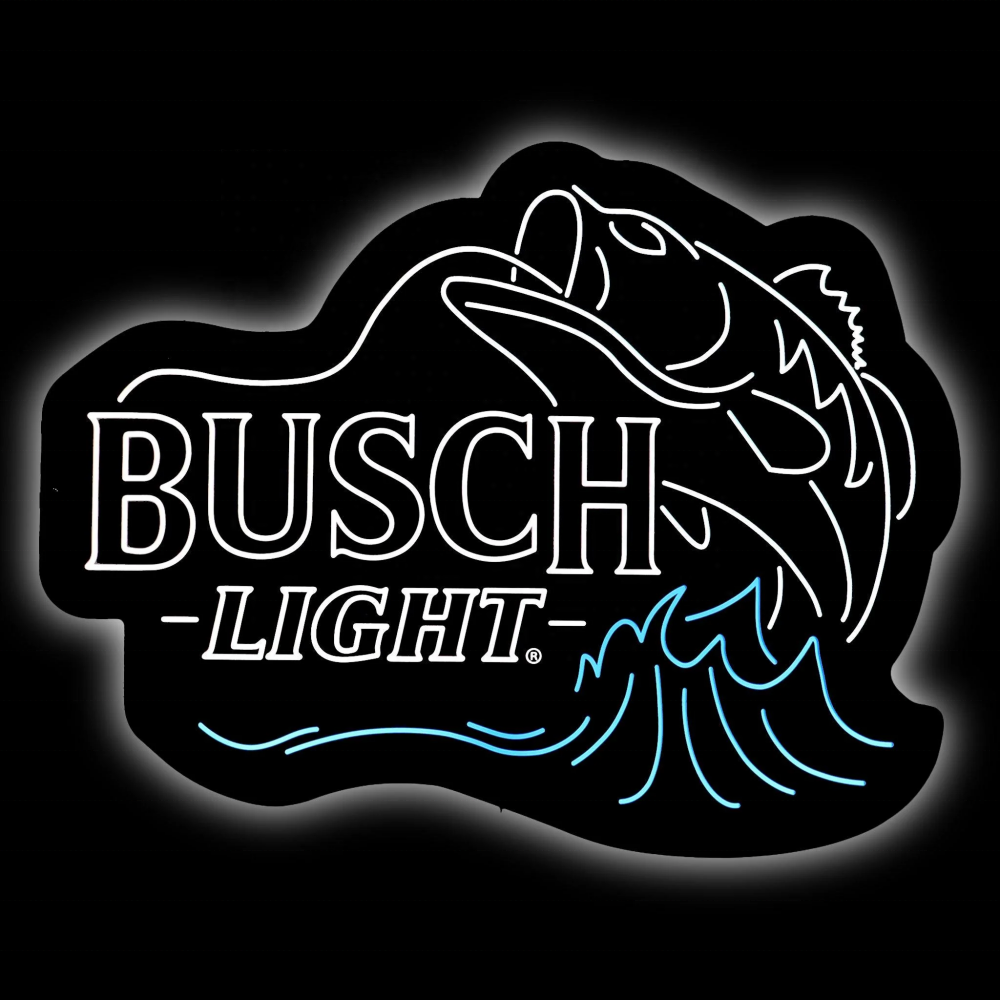 Shop Signage Busch Go Fish Neon Light Led Store Light up Sign Custom Business logo Design for Store Advertising