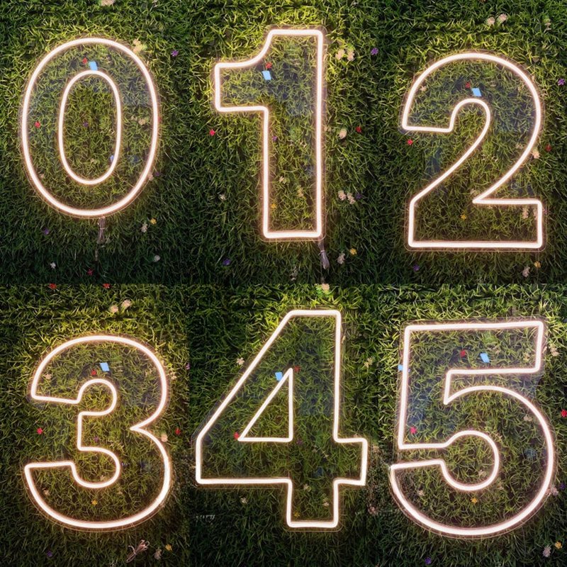 Custom 2ft 3ft 4ft 0-9 A-Z Large Multicolor Led Letter Number Light Free Design Acrylic Light up RGB Neon Number Sign for Party