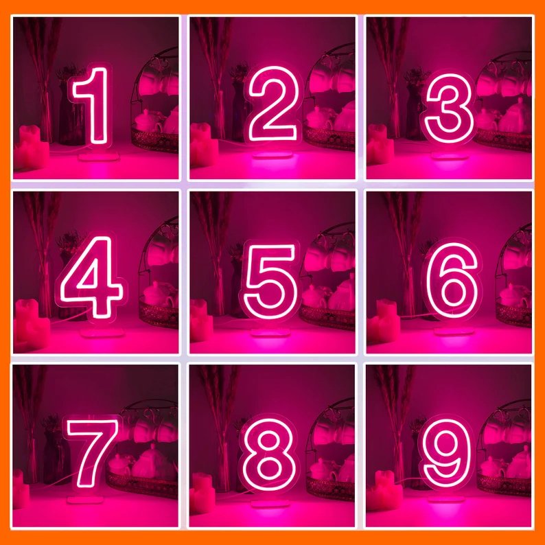 Custom 2ft 3ft 4ft 0-9 A-Z Large Multicolor Led Letter Number Light Free Design Acrylic Light up RGB Neon Number Sign for Party