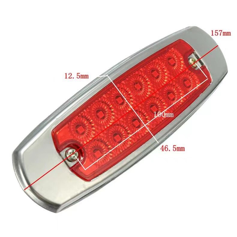 12PCS LED DC10-30V Truck Side Light Trailer Side Marker Light Stop Light for Truck and Bus Using