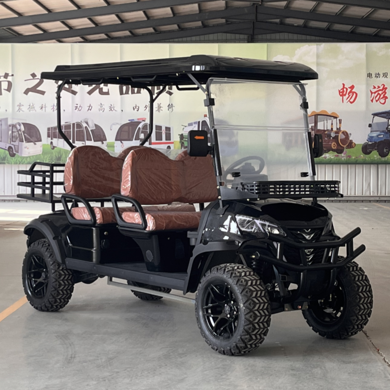 2024 Electric New Car Golf Cart 72v Mini Golf Car 4 Wheels 4 Passenger Sightseeing Car