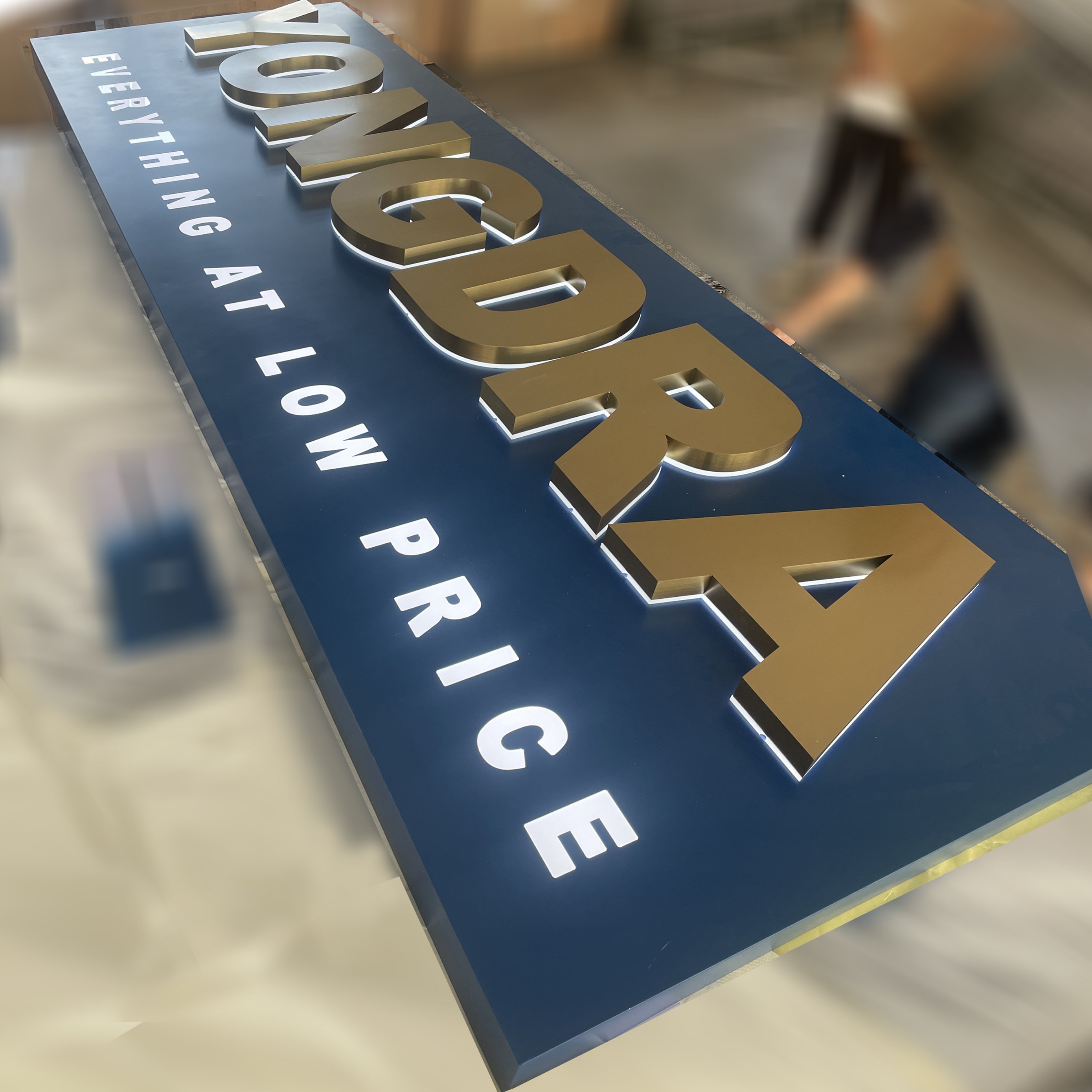 Custom Advertising Led Business Metal Backlit Sign 3d Illuminated logo Letter Sign Electric Outdoor Custom Store Front Sign