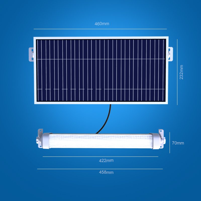 Wholesale Outdoor Solar Batten Light Carport Bus Station Yard Led Tube Light Outdoor Indoor IP65 Waterproof Solar Tube Light