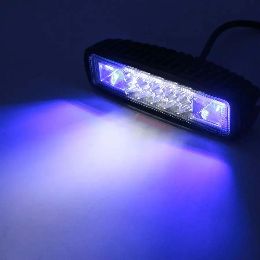 6 Inch Super Slim White Red Blue Amber Car SUV BUS Truck 12V 24V LED Work Light Bar Warning Light