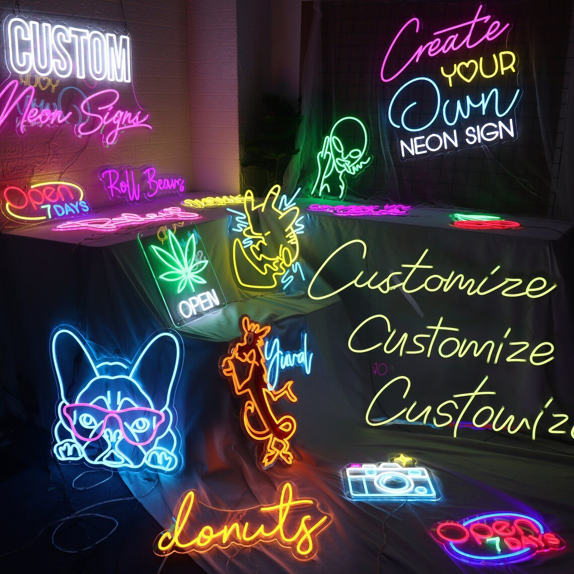 Personalized No MOQ Neon Sign LED Acrylic Free Design Wholesales Wedding Home Business Events Decor Customized Neon Sign