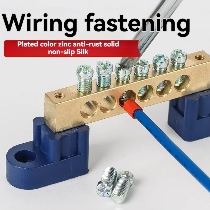 High Grade 8 Holes Brass Neutral Links and Copper Earth Bus Bar Terminal Blocks Links for Earthing Accessories