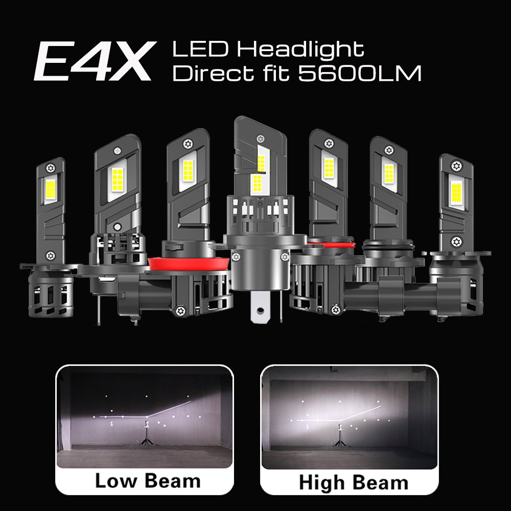 LANSEKO E4X LED Headlight Bulbs H7 H18 H11 H1 H3 H4 9005 With GC-7535 LED Chips 5400LM Copper PCB 12V for Led Car Headlight Kit